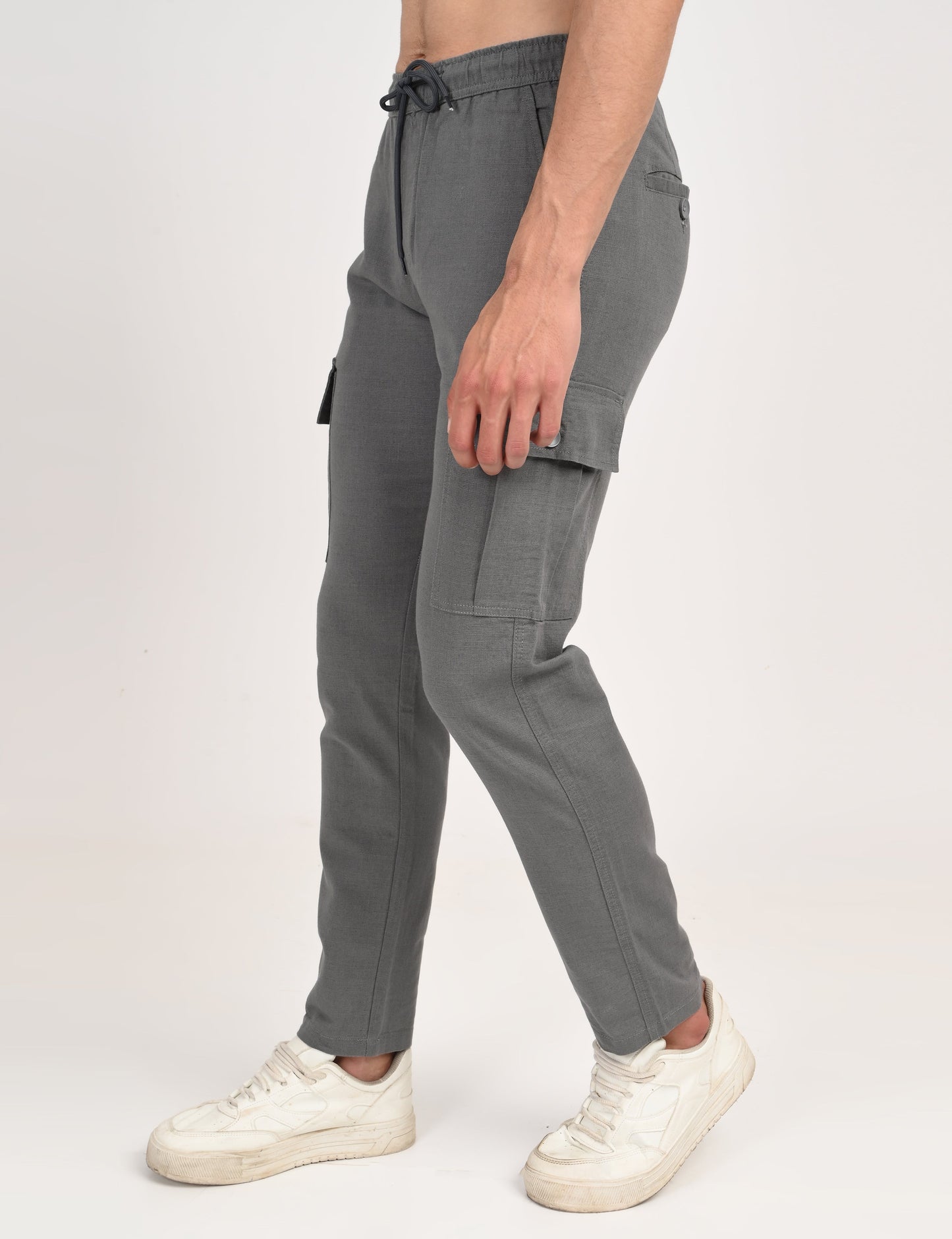 Leo linen Cargo - Grey