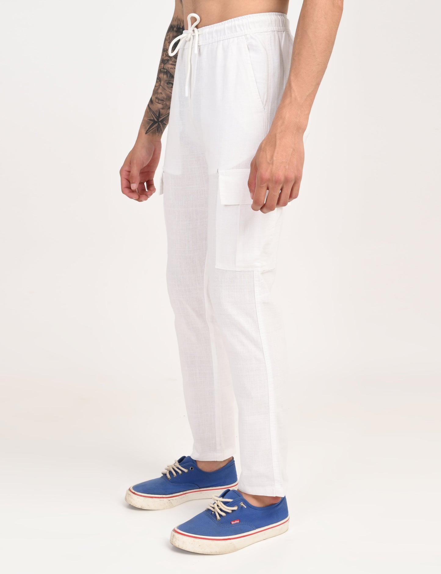 Leo linen Cargo - White