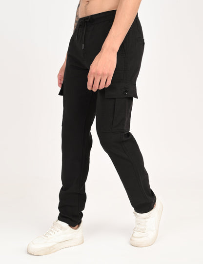 Leo linen Cargo - Black