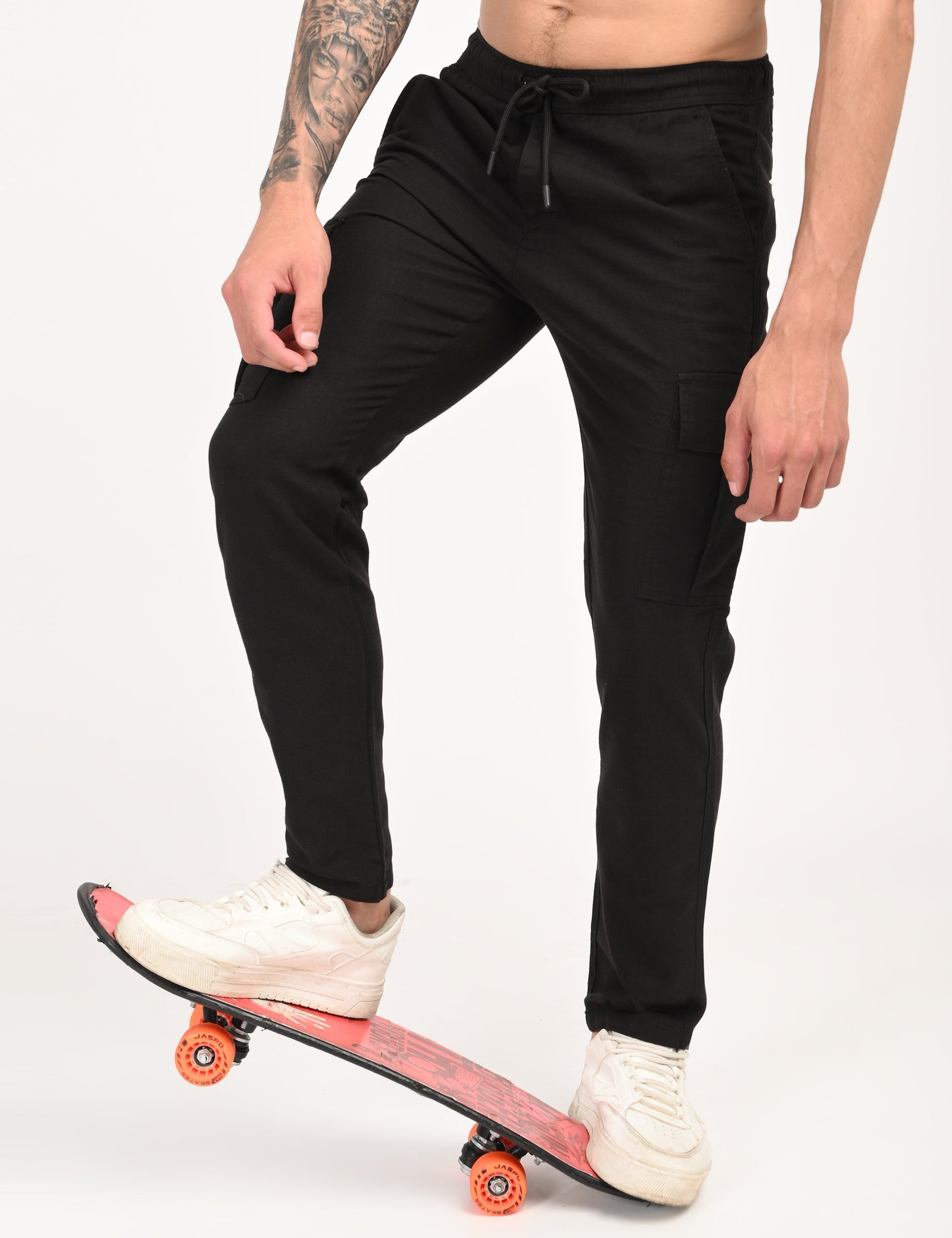 Leo linen Cargo - Black