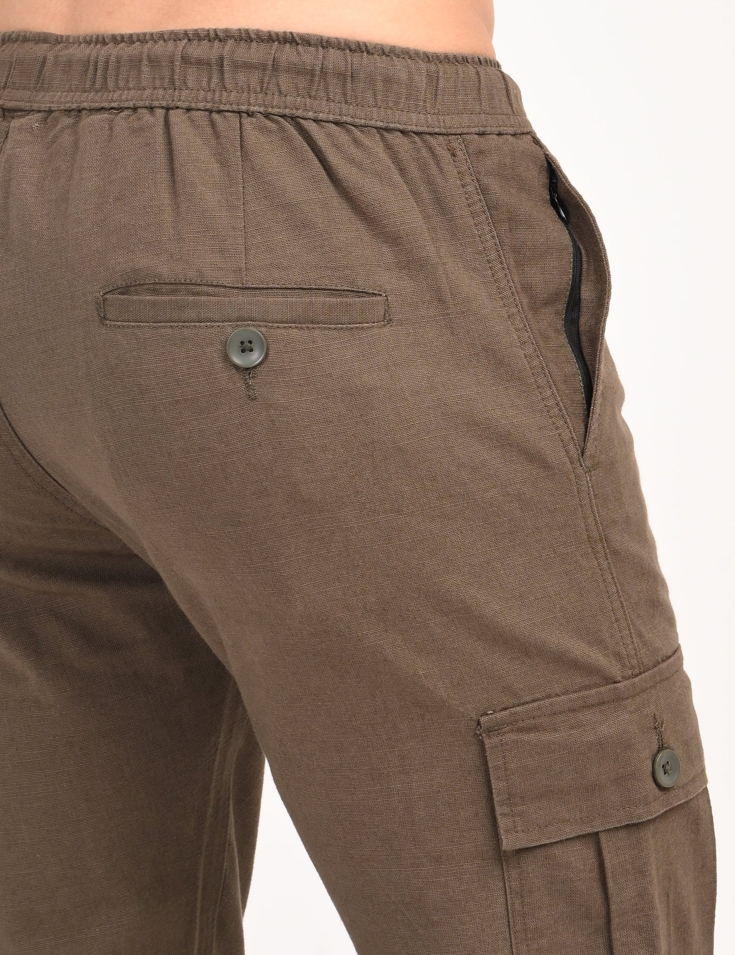 Leo linen Cargo - Brown