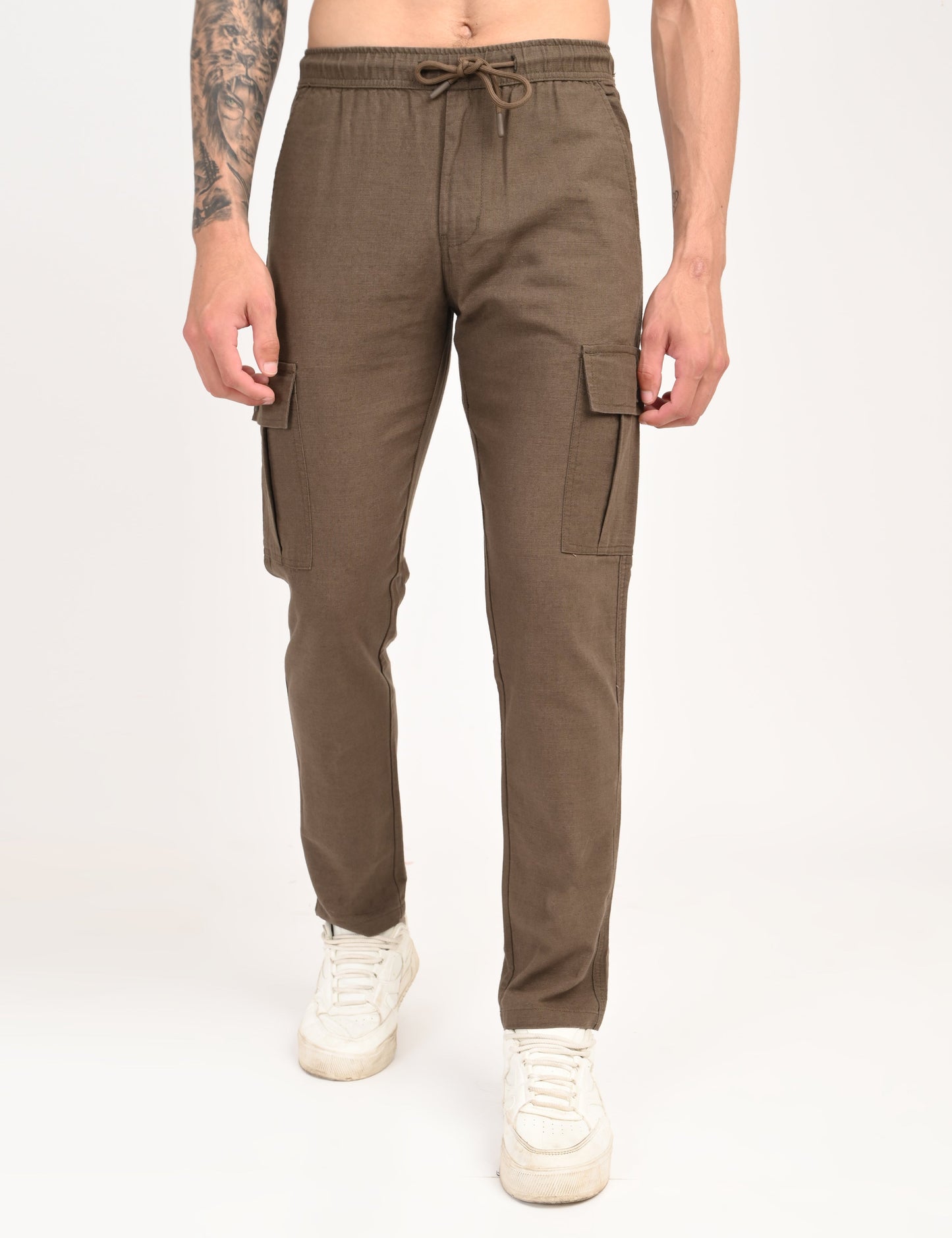 Leo linen Cargo - Brown