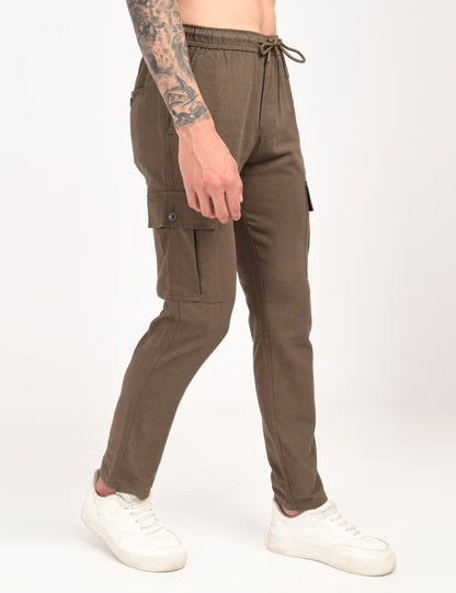Leo linen Cargo - Brown