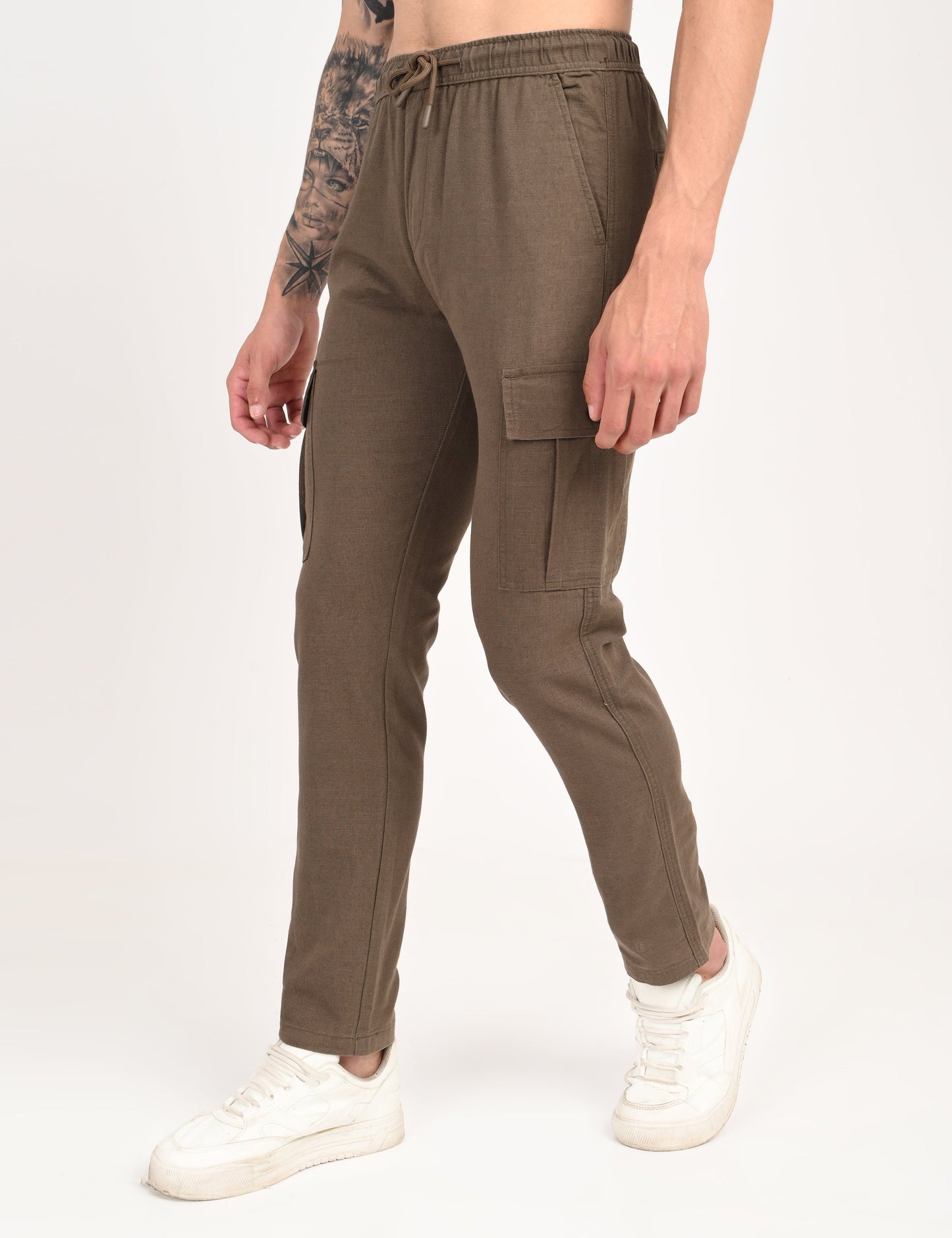 Leo linen Cargo - Brown