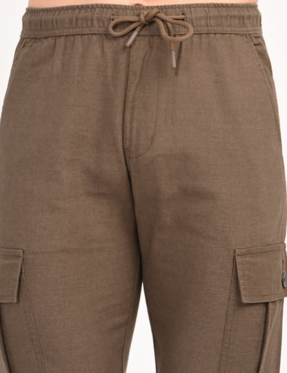 Leo linen Cargo - Brown