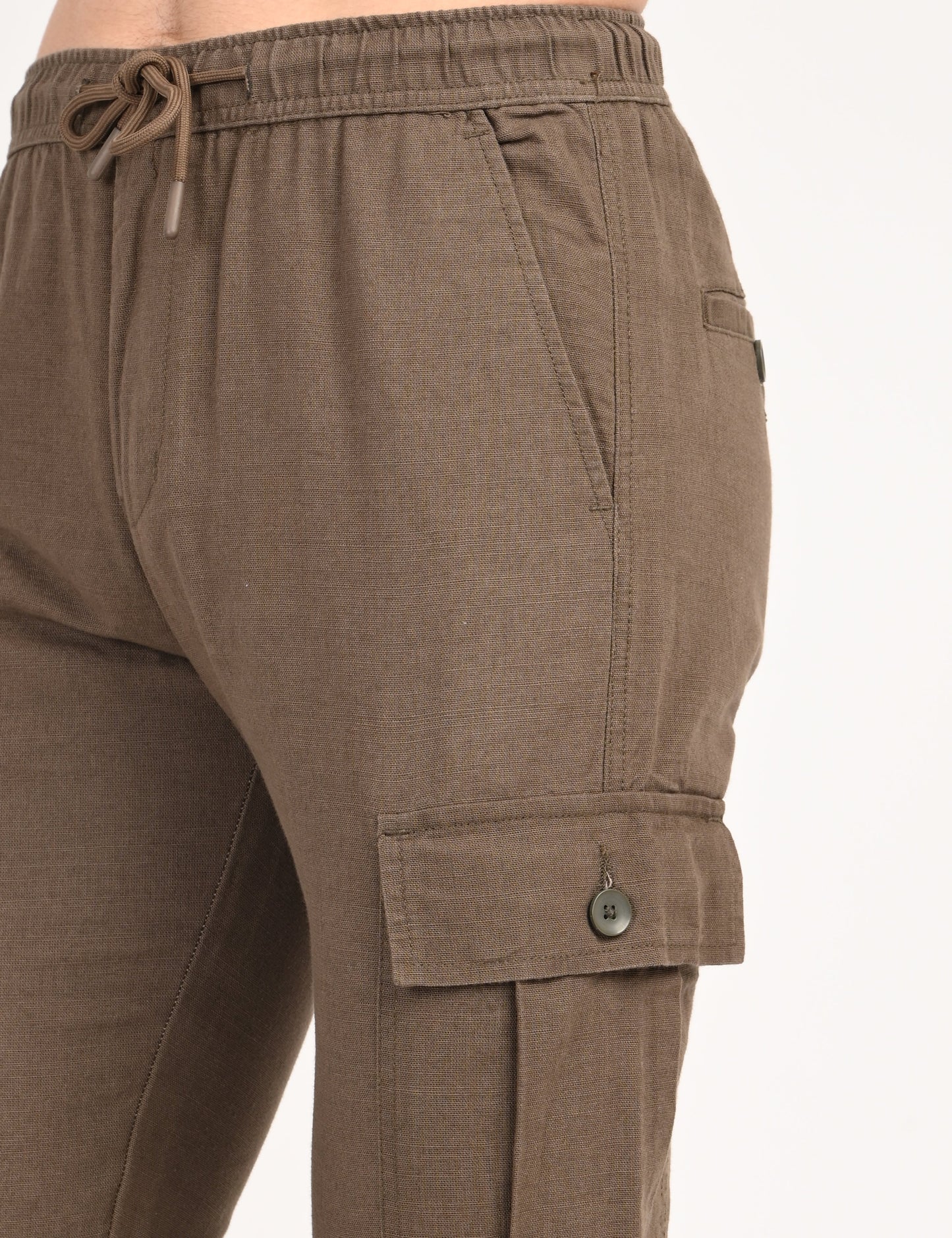 Leo linen Cargo - Brown