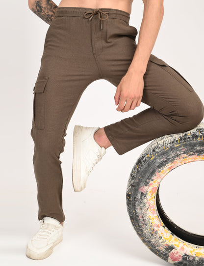 Leo linen Cargo - Brown