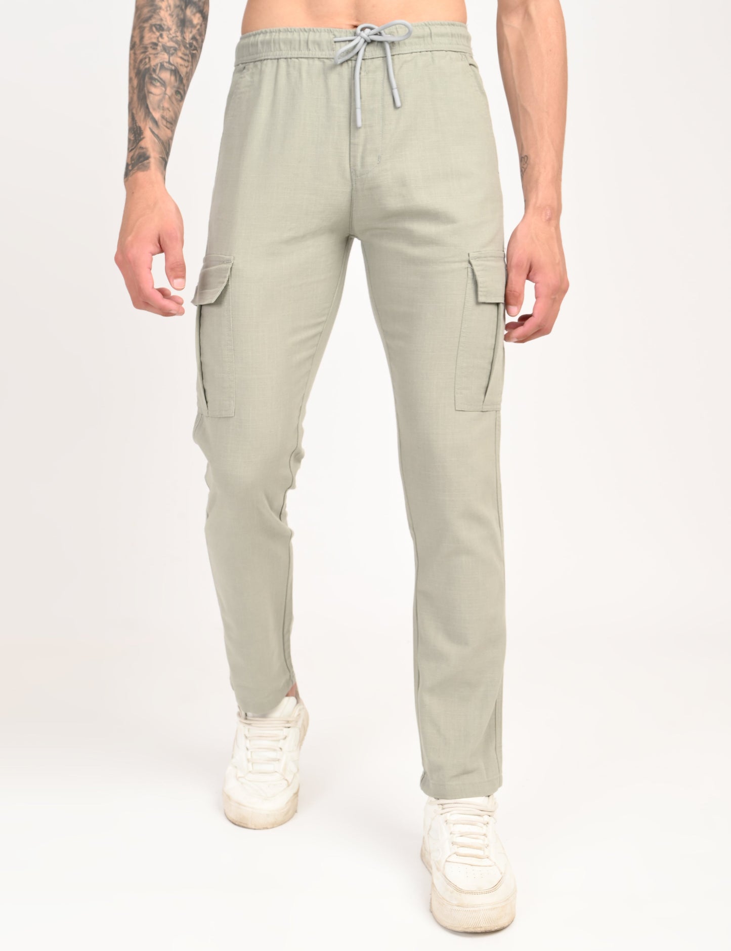 Leo linen Cargo - Light Green