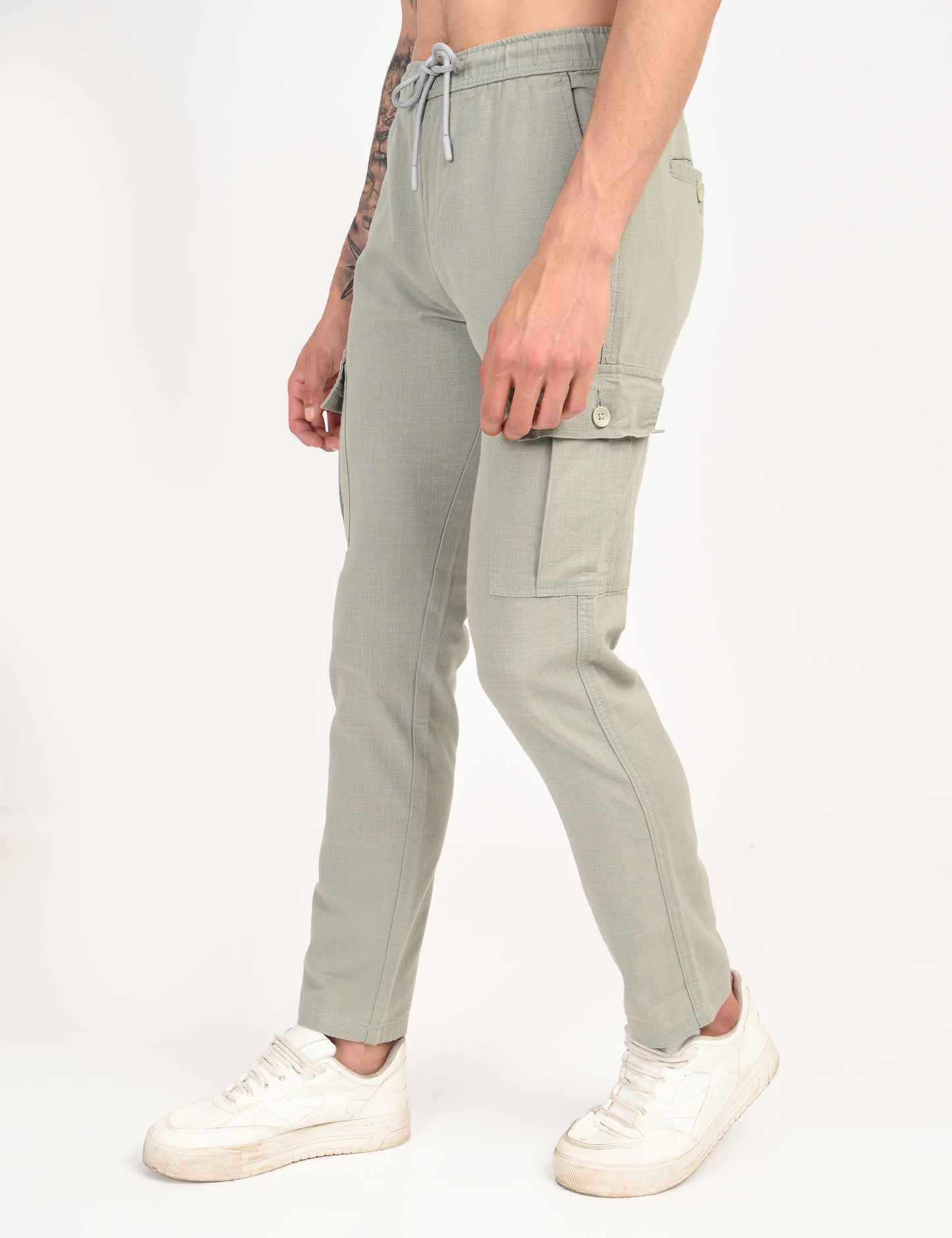 Leo linen Cargo - Light Green