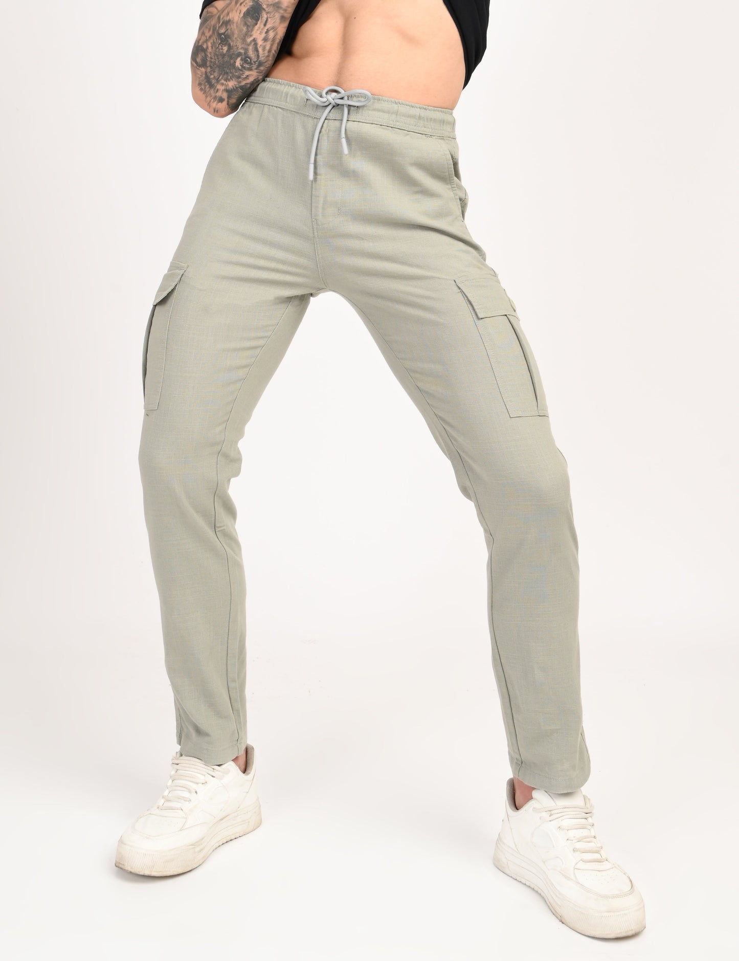 Leo linen Cargo - Light Green