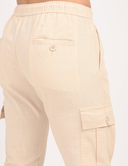 Leo linen Cargo - Beige
