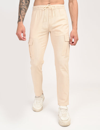 Leo linen Cargo - Beige