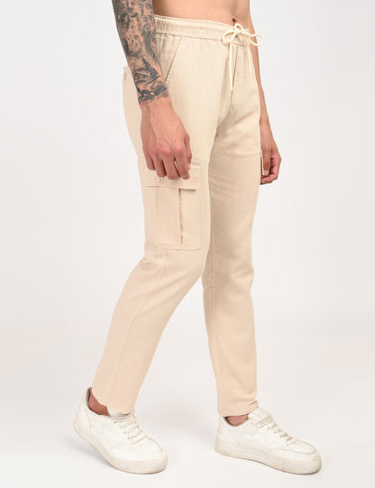 Leo linen Cargo - Beige