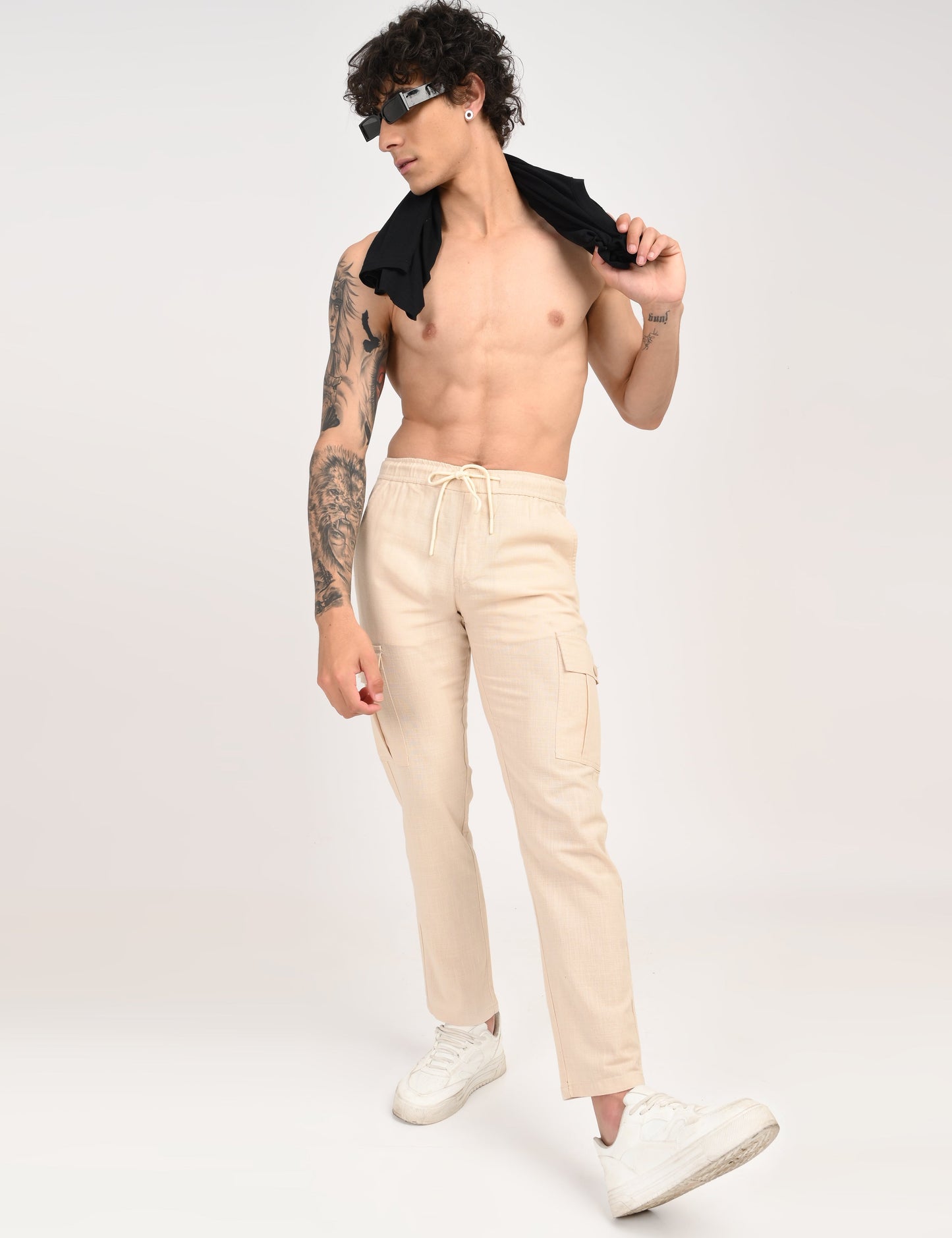 Leo linen Cargo - Beige