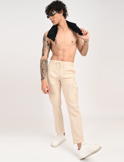 Leo linen Cargo - Beige