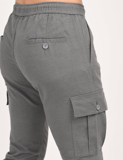 Leo linen Cargo - Grey