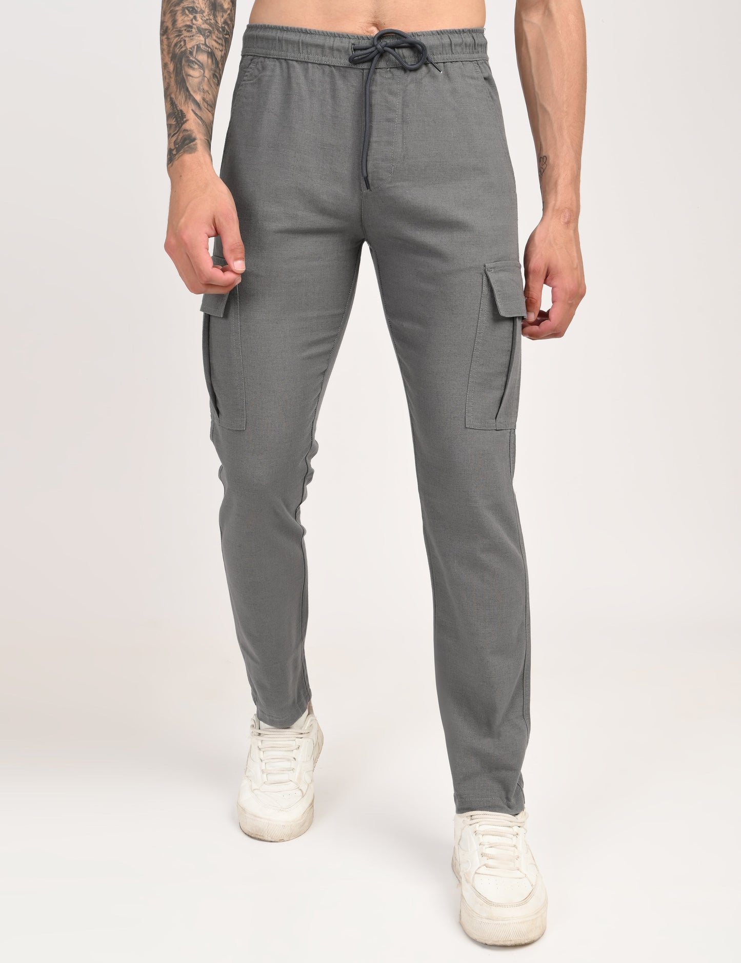 Leo linen Cargo - Grey