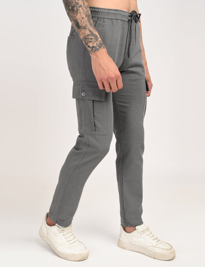 Leo linen Cargo - Grey