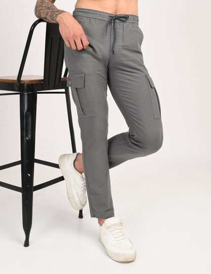Leo linen Cargo - Grey