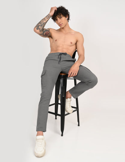 Leo linen Cargo - Grey