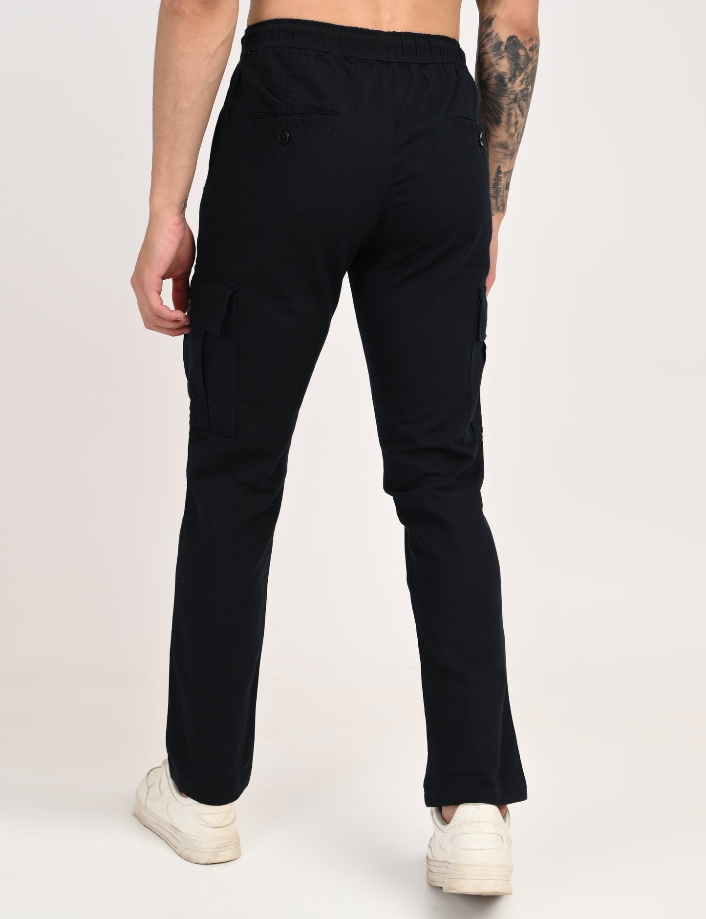 Leo linen Cargo - Navy Blue