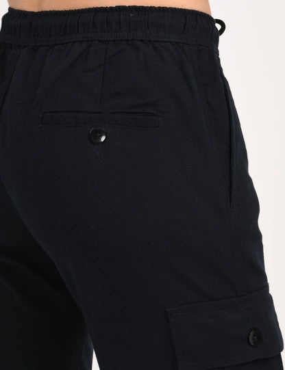 Leo linen Cargo - Navy Blue