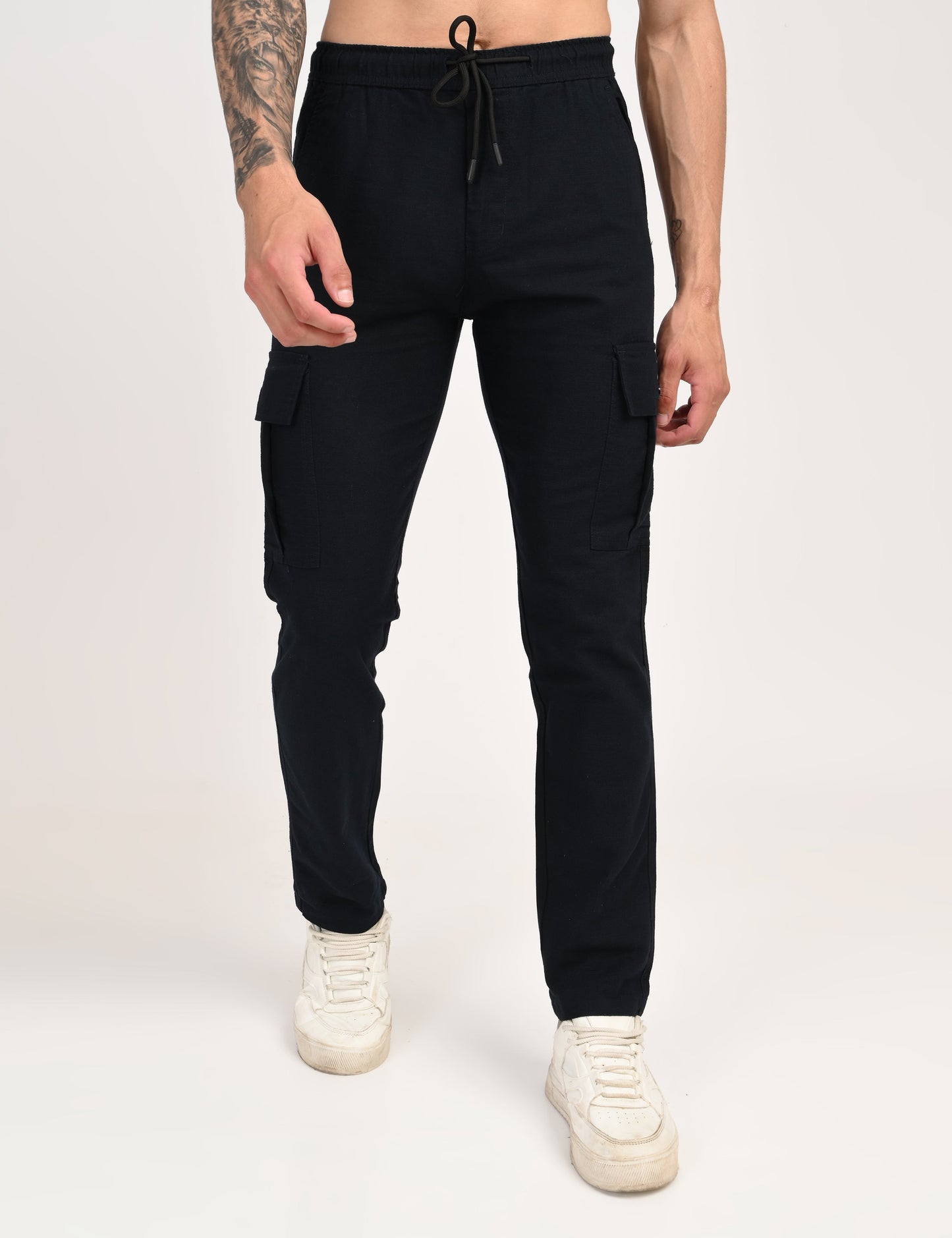 Leo linen Cargo - Navy Blue