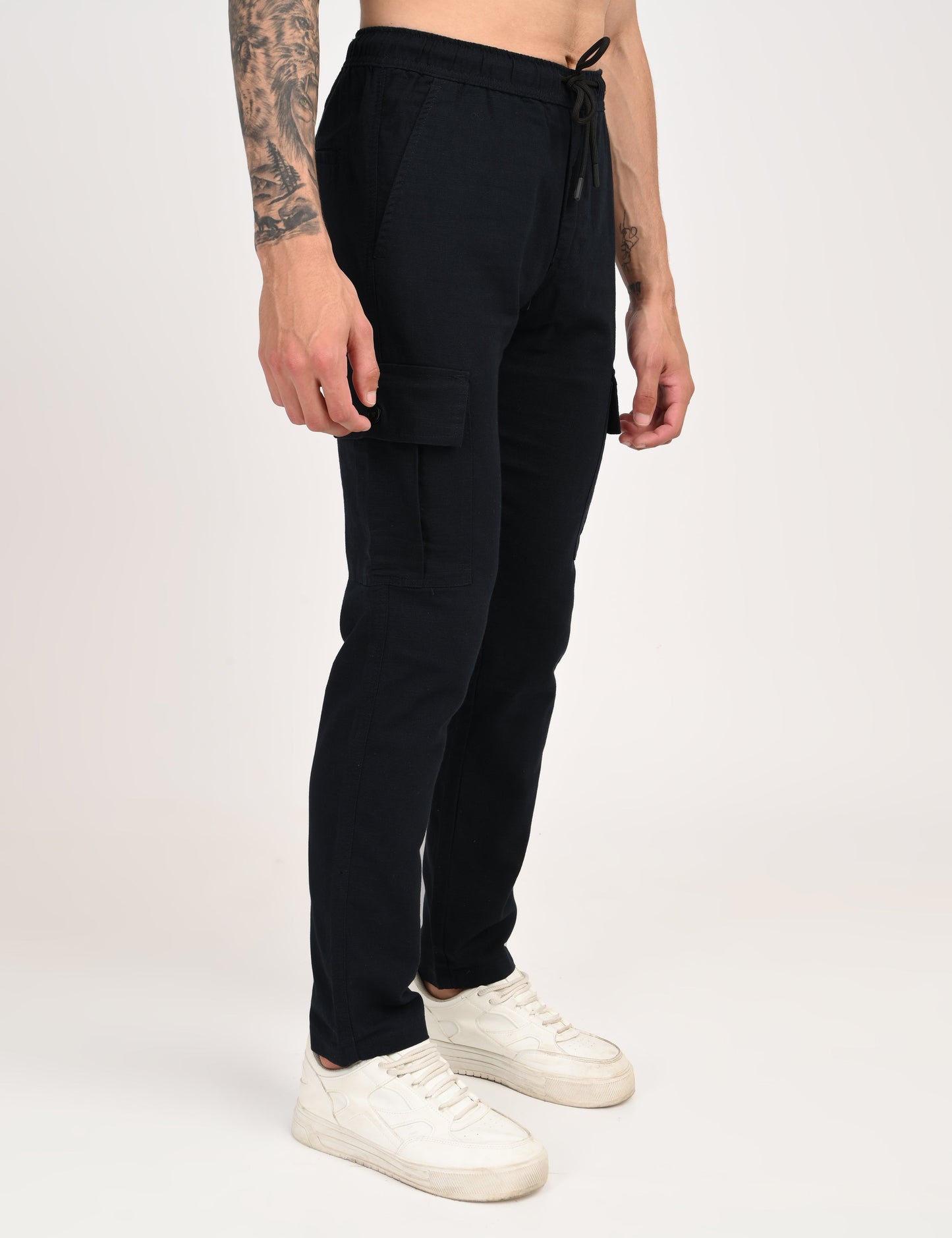Leo linen Cargo - Navy Blue