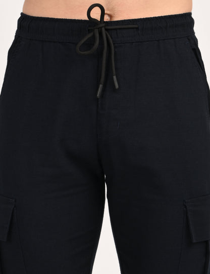 Leo linen Cargo - Navy Blue