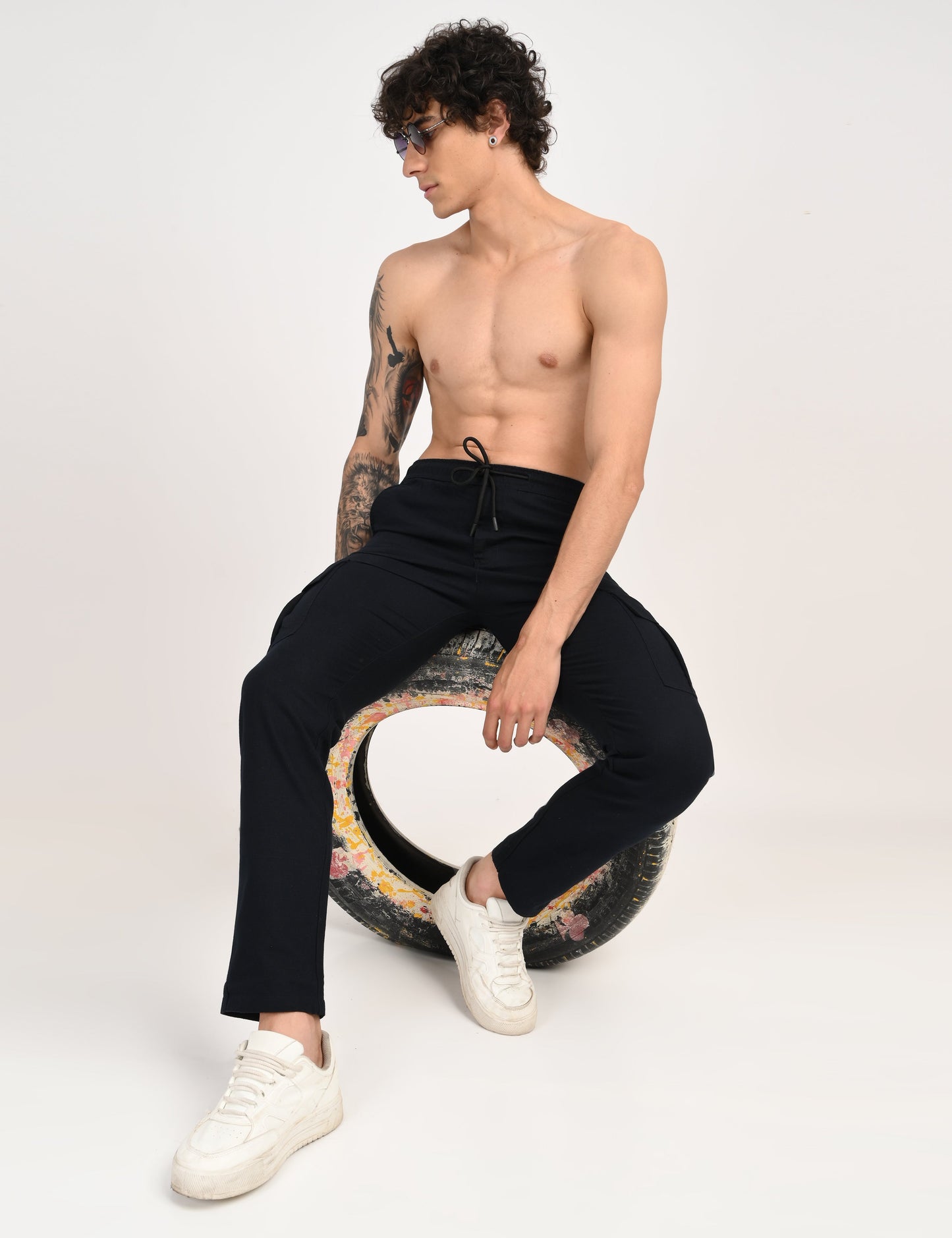 Leo linen Cargo - Navy Blue