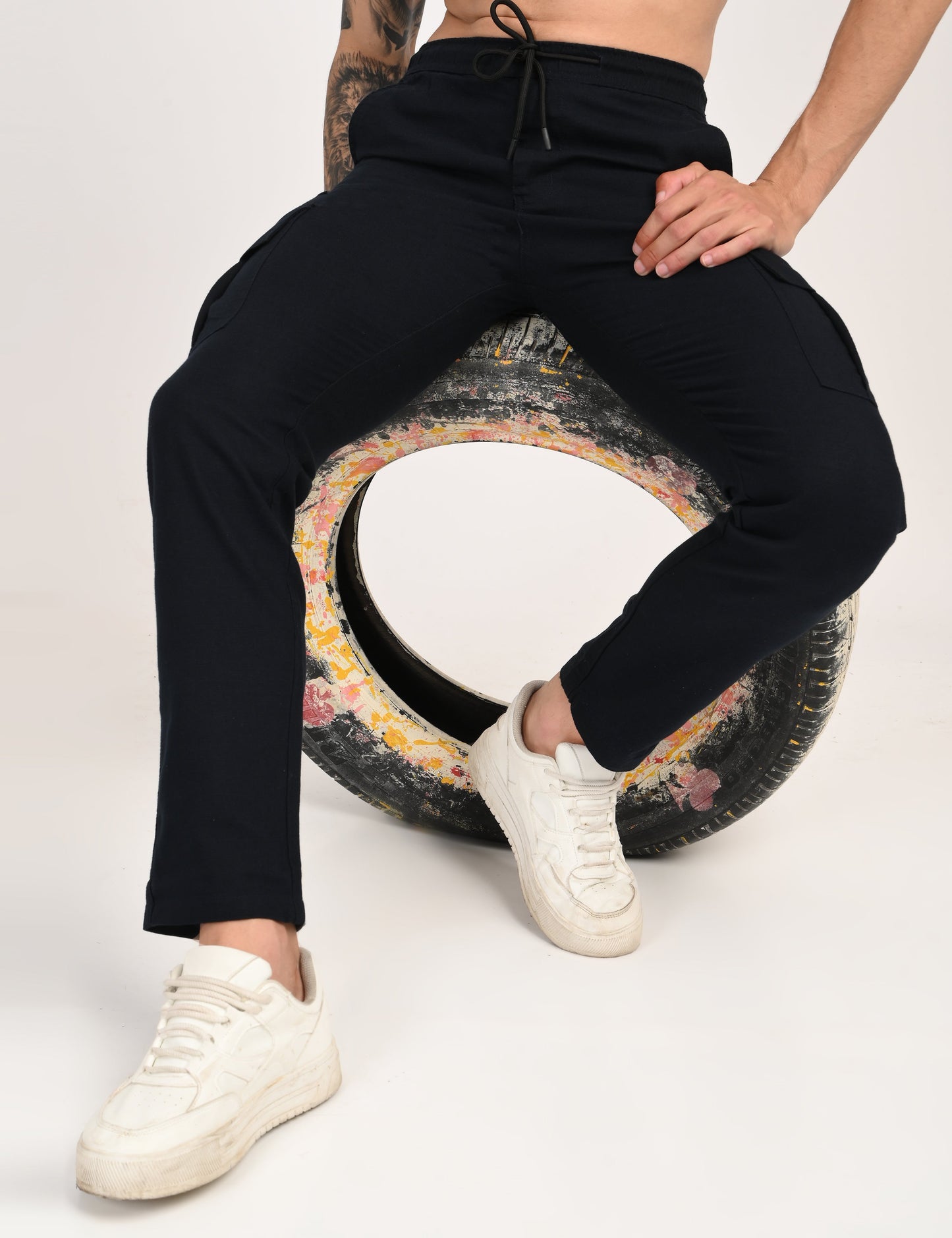 Leo linen Cargo - Navy Blue