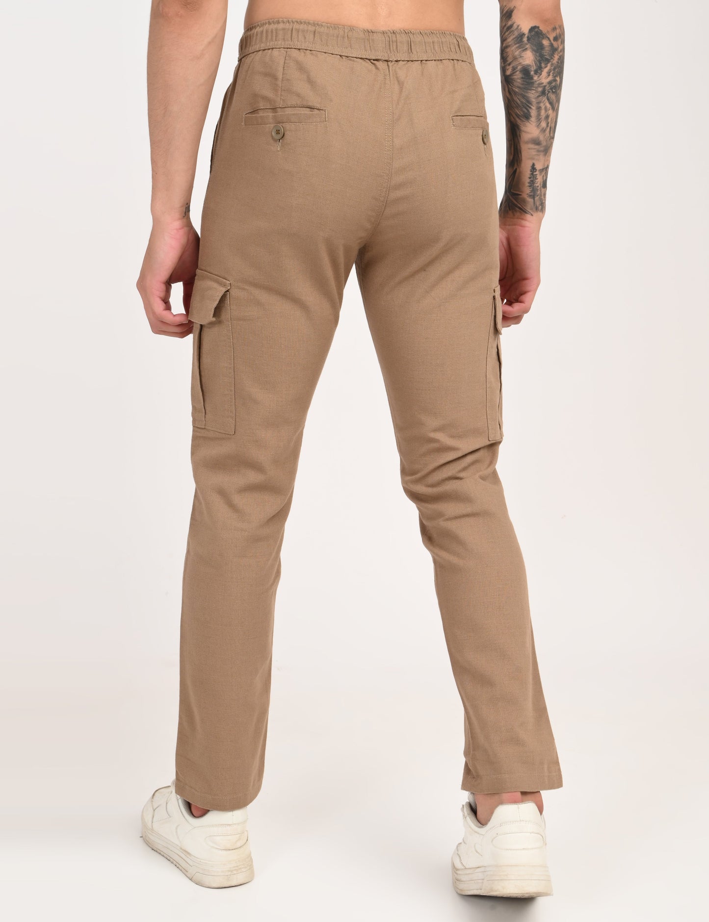Leo linen Cargo - Khaki