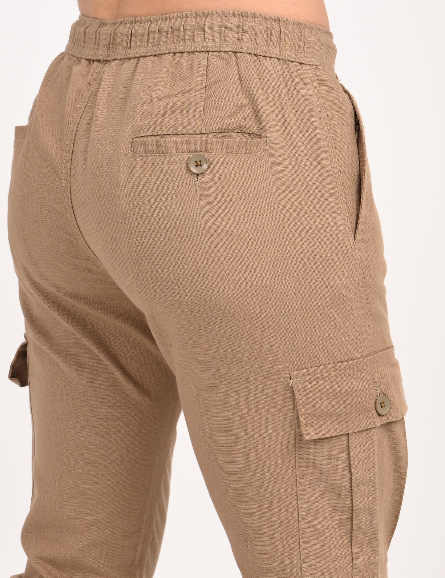Leo linen Cargo - Khaki