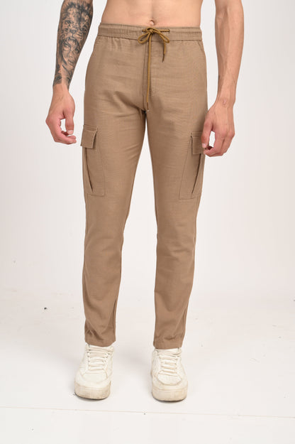 Leo linen Cargo - Khaki