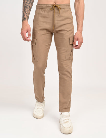 Leo linen Cargo - Khaki