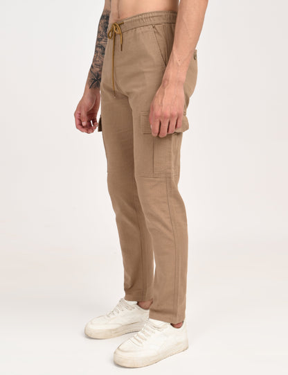Leo linen Cargo - Khaki