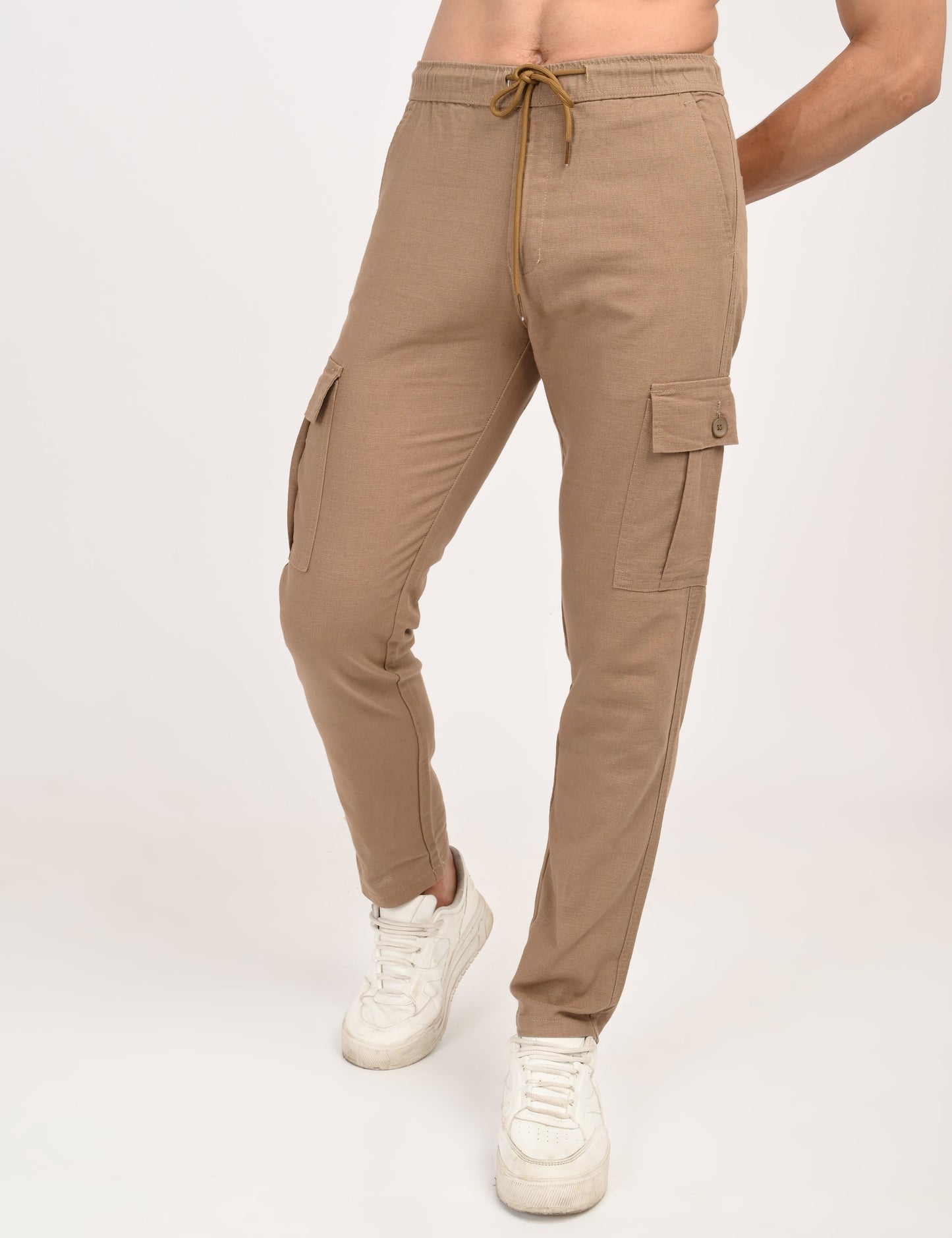 Leo linen Cargo - Khaki