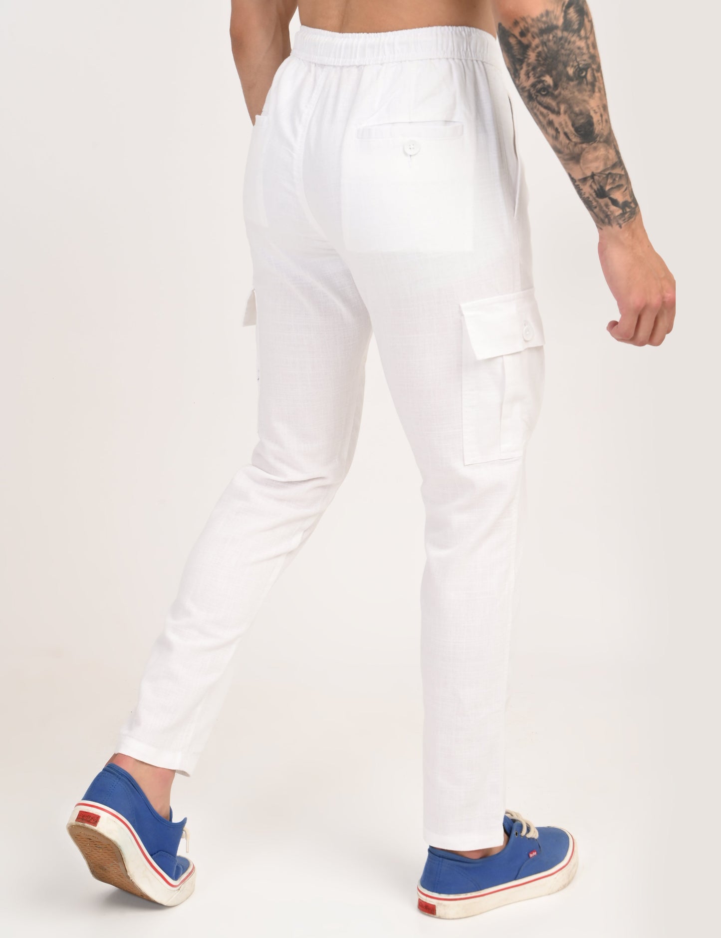 Leo linen Cargo - White