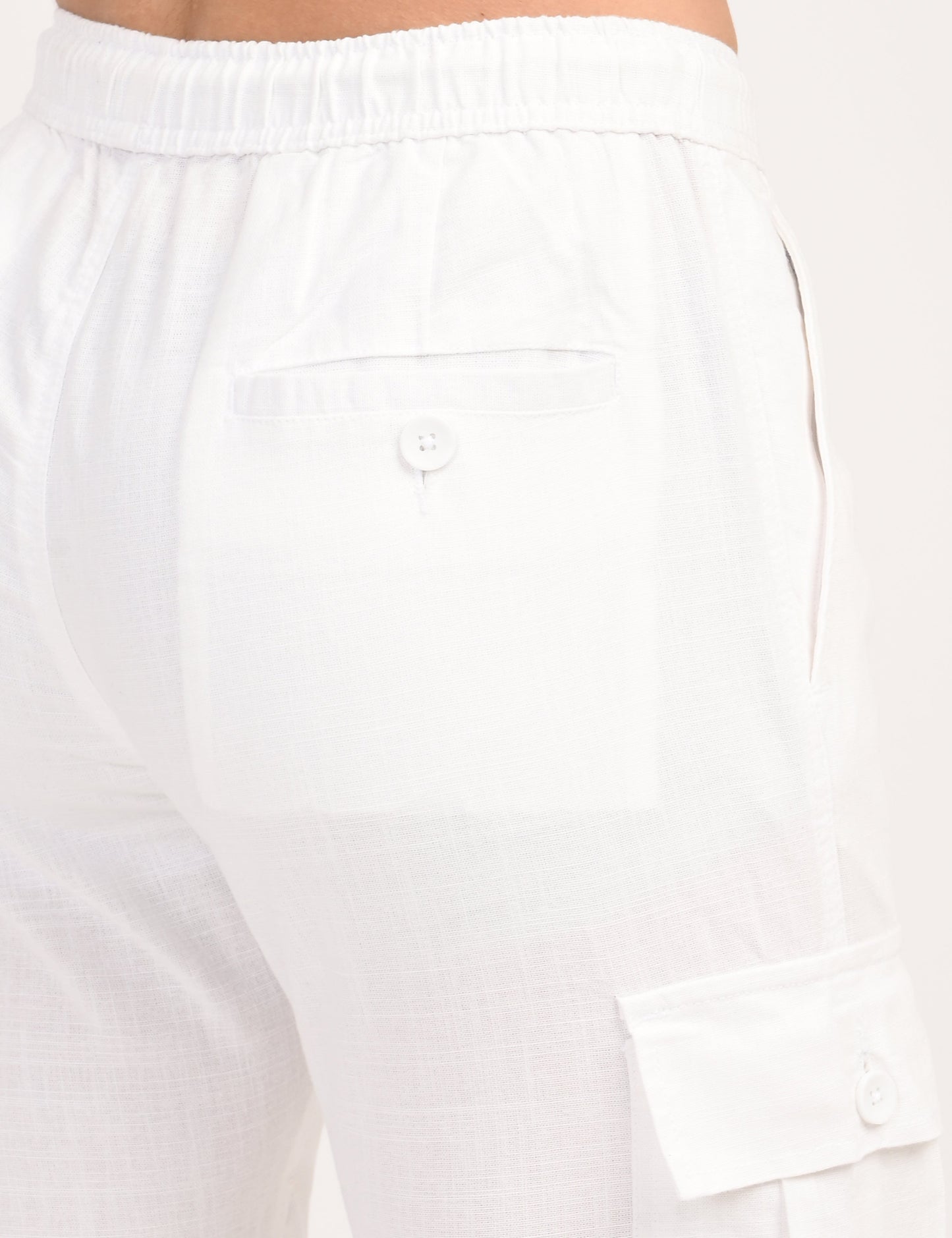 Leo linen Cargo - White