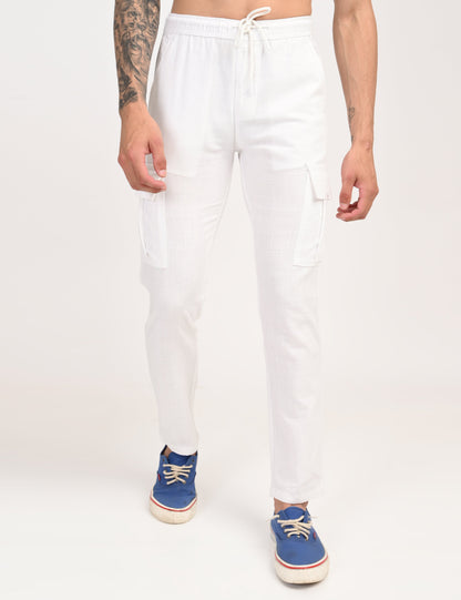 Leo linen Cargo - White