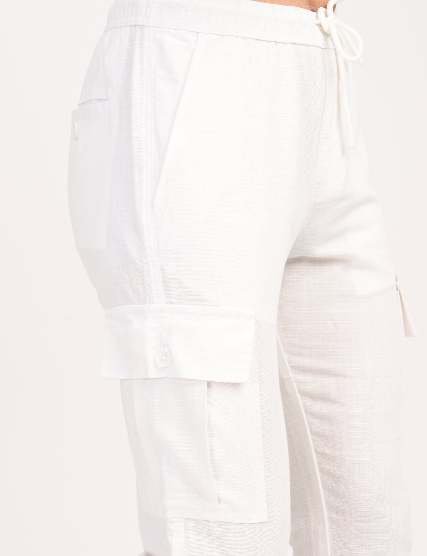 Leo linen Cargo - White