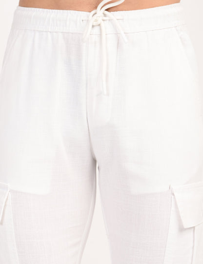 Leo linen Cargo - White