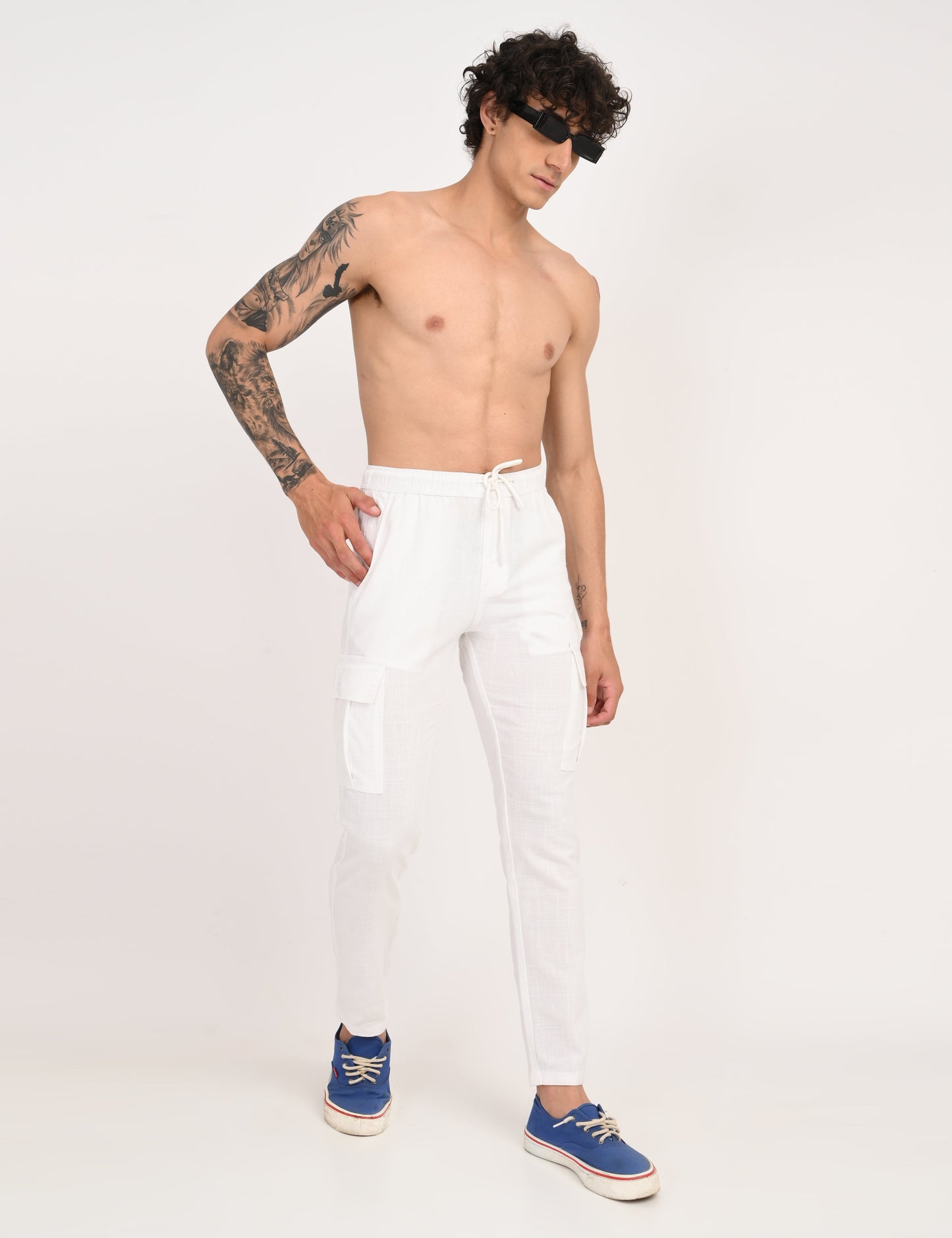 Leo linen Cargo - White