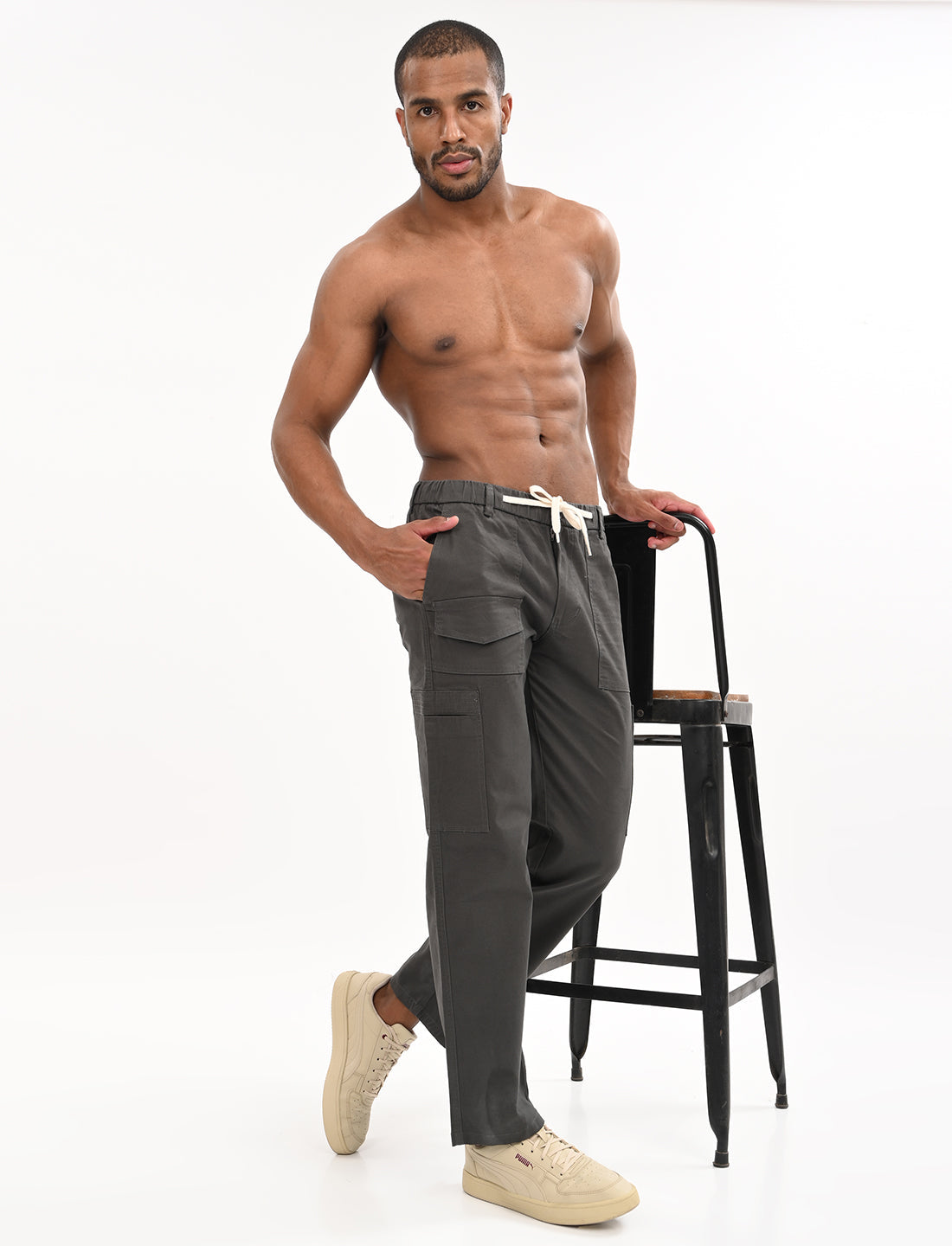 Alma Dark Grey Cargo - 7 Pockets