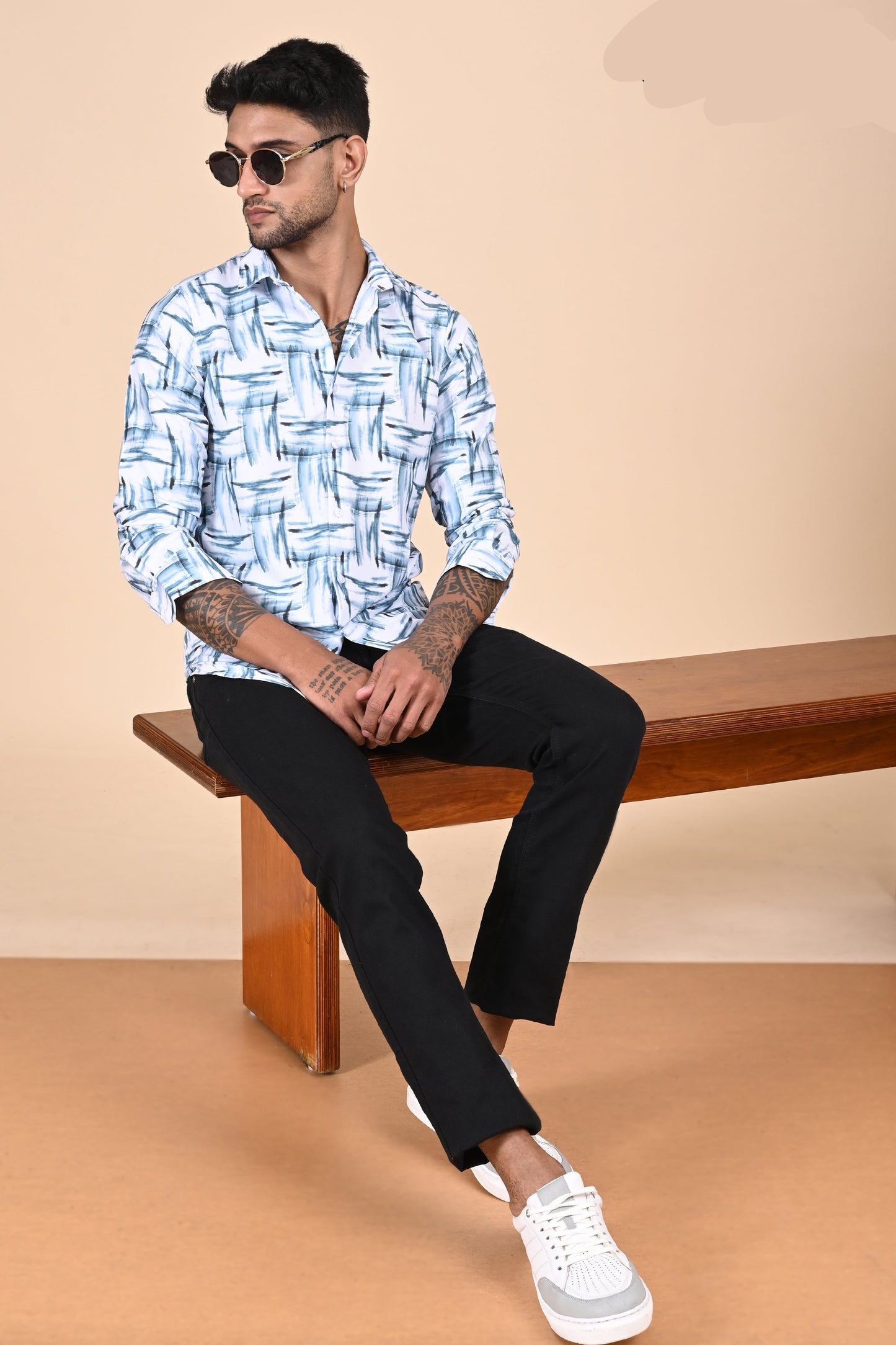 Light Blue Digital Print