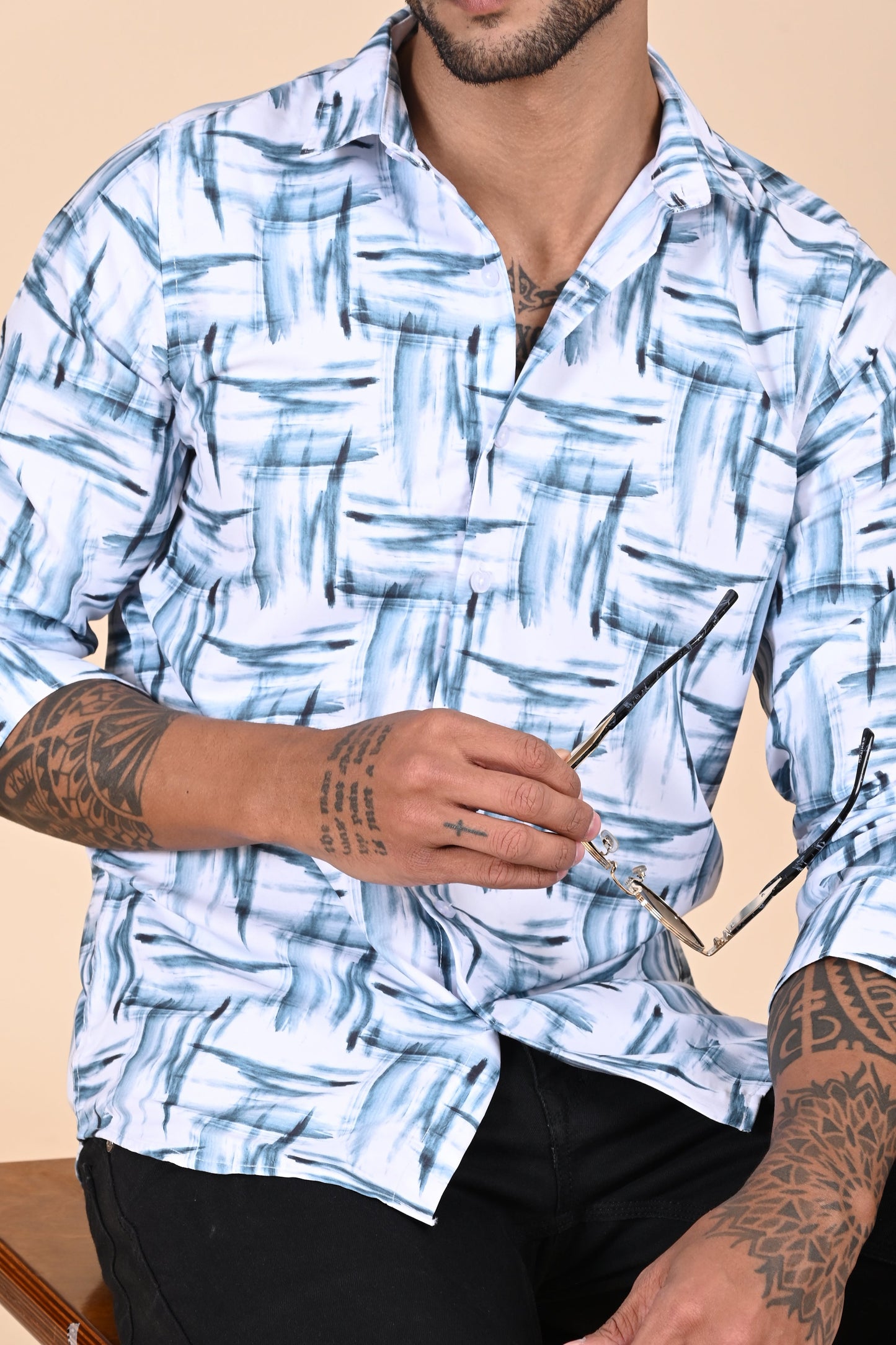 Light Blue Digital Print