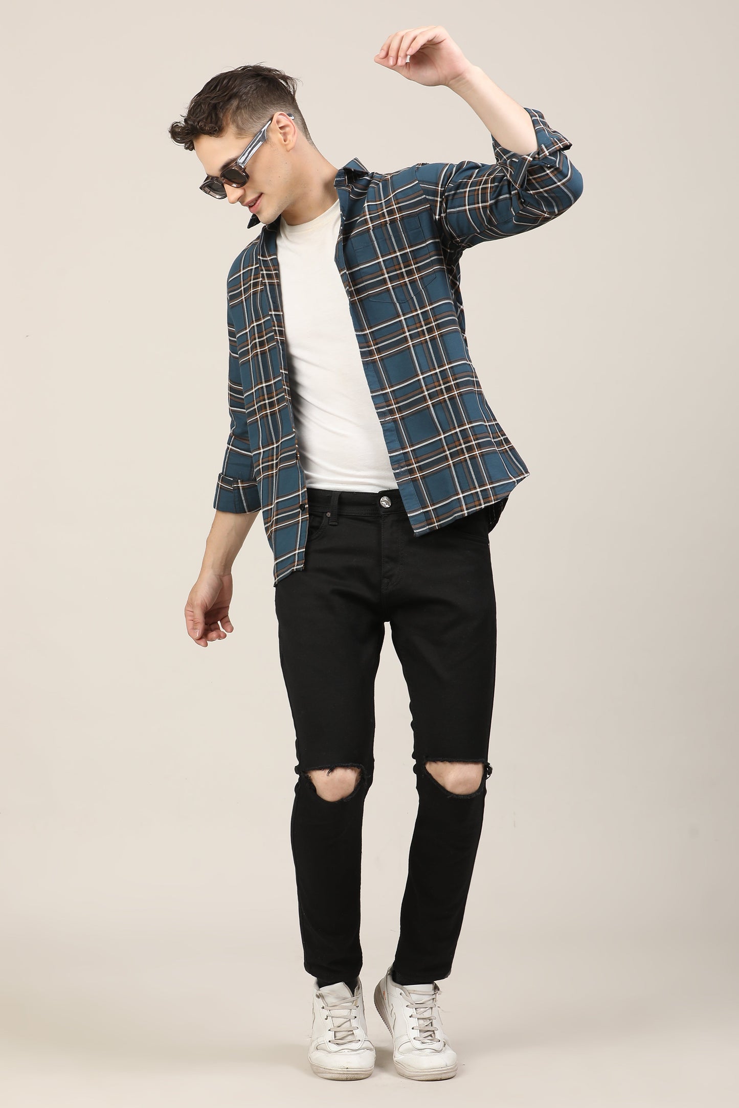 TealBlue Checks Shirt