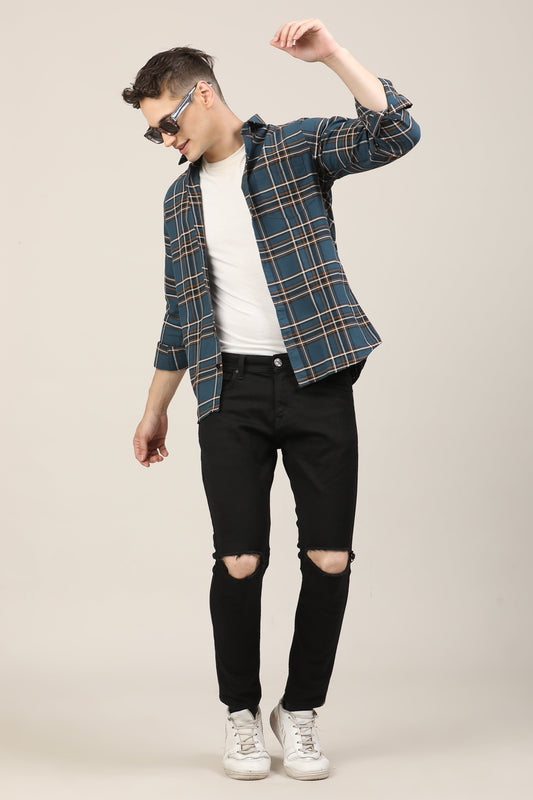 TealBlue Checks Shirt