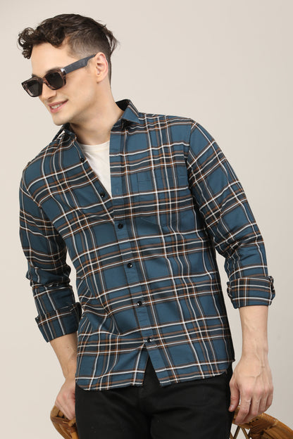 TealBlue Checks Shirt