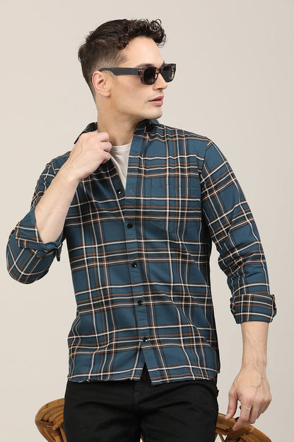 TealBlue Checks Shirt